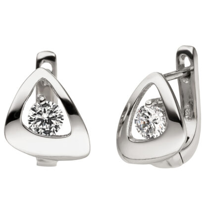 Creolen 925 Silber mit Zirkonia weiß Dreiecksform