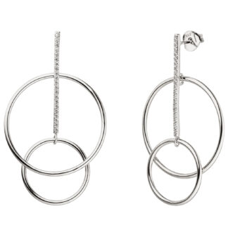 Ohrstecker "Ring Duo" 925 Silber mit Zirkonia weiß