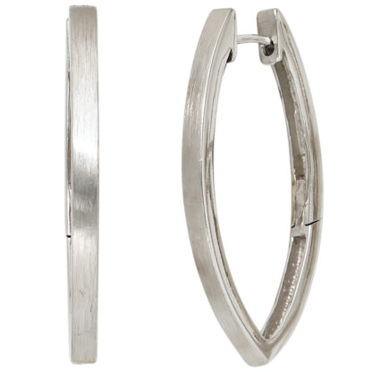 Creolen spitz 925 Silber/mattiert