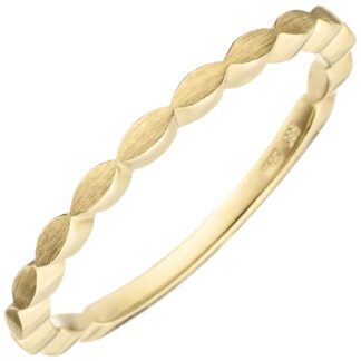 Ring 585 Gelbgold/teilmattiert Marquise-Form