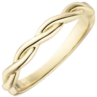 Ring 585 Gelbgold mit Dekor geflochten