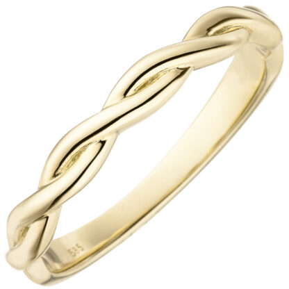 Ring 585 Gelbgold mit Dekor geflochten
