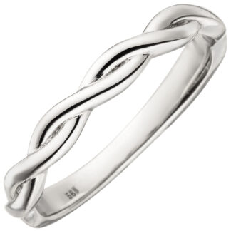 Ring 585 Weißgold mit Dekor geflochten