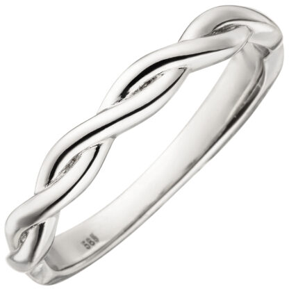 Ring 585 Weißgold mit Dekor geflochten