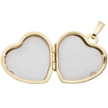 Medaillon "Herz" 333 Gelbgold/teilmattiert mit 3 Zirkonia weiß – Bild 5