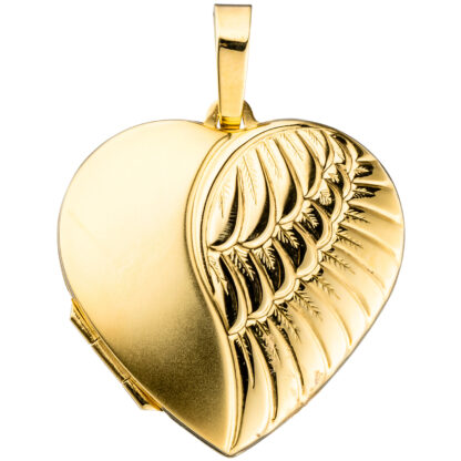 Medaillon "Herz mit Flügel" 333 Gelbgold – Bild 2