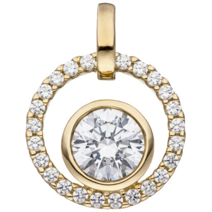 Schmuck-Set: Ohrstecker, Anhänger und Panzerkette 333 Gelbgold mit Zirkonia 42 cm – Bild 6