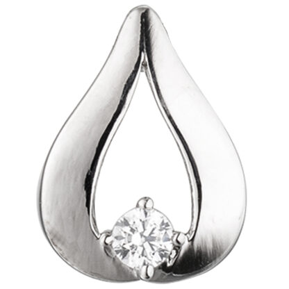 Schmuck-Set "Tropfen" 333 Weißgold mit Zirkonia Boutons, Anhänger, Kette 45 cm – Bild 6