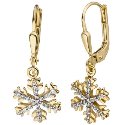 Schmuck-Set "Schneeflocke": Boutons, Anhänger und Panzerkette 333 Gelbgold 42 cm – Bild 5