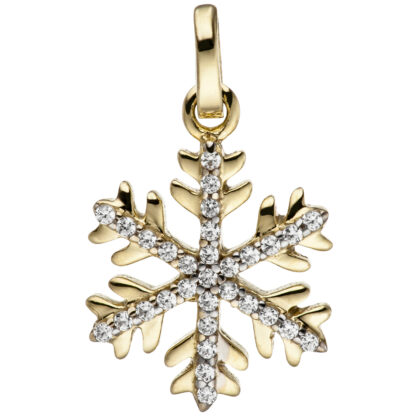 Schmuck-Set "Schneeflocke": Boutons, Anhänger und Panzerkette 333 Gelbgold 42 cm – Bild 6