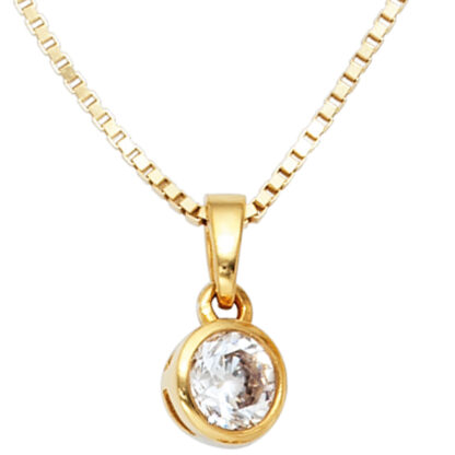 Anhänger rund 925 Silber/vergoldet mit Zirkonia weiß ca. 6,1 mm – Bild 5