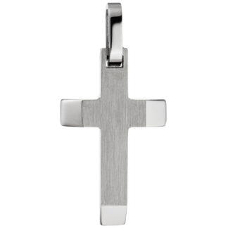 Anhänger "Kreuz" Edelstahl/teilmattiert
