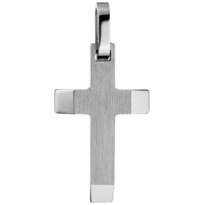 Anhänger "Kreuz" Edelstahl/teilmattiert
