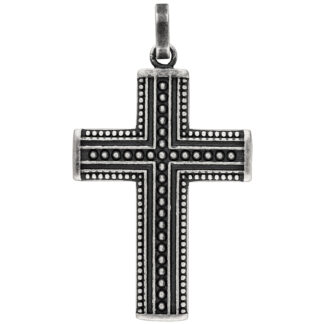Anhänger "Kreuz" Edelstahl mit teilgeschwärztem Dekor