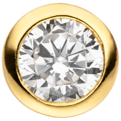 Anhänger rund 925 Silber/vergoldet mit Zirkonia weiß ca. 6,5 mm