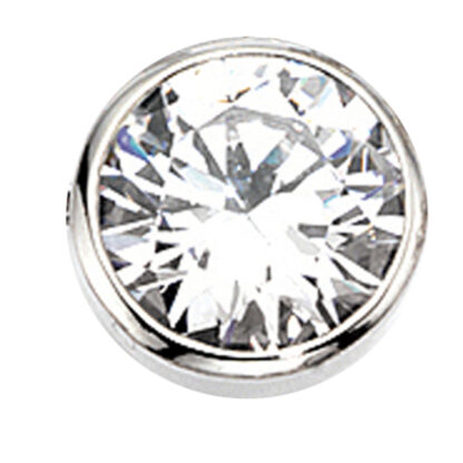 Anhänger rund 925 Silber mit Zirkonia weiß ca. 12,4 mm