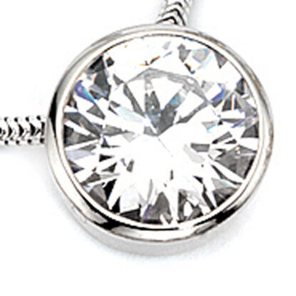 Anhänger rund 925 Silber mit Zirkonia weiß ca. 12,4 mm – Bild 4