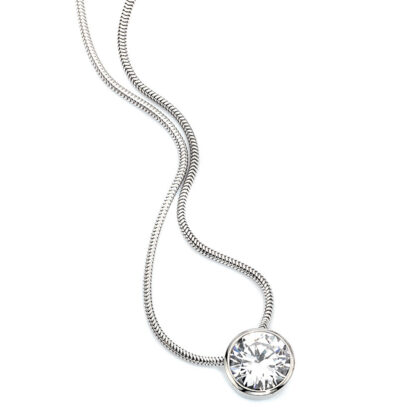 Anhänger rund 925 Silber mit Zirkonia weiß ca. 12,4 mm – Bild 2