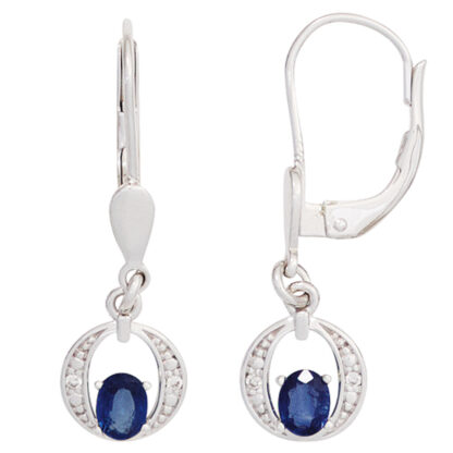 Boutons 585 Weißgold mit Blue Saphiren und Brillanten