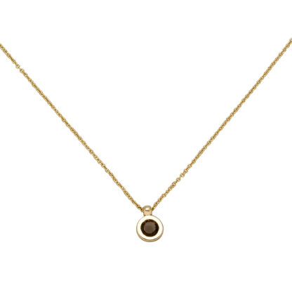 Collier/Ankerkette 585 Gelbgold mit Rauchquarz rund – Bild 2