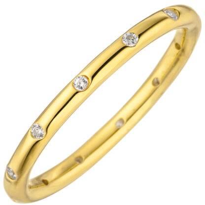 Ring dreiteilig tricolor 925 Silber mit Zirkonia weiß – Bild 4