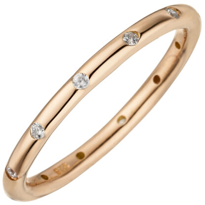 Ring dreiteilig tricolor 925 Silber mit Zirkonia weiß – Bild 2
