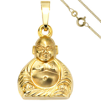Collier/Panzerkette "Buddha" 333 Gelbgold 45 cm