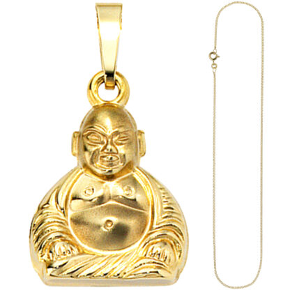Collier/Panzerkette "Buddha" 333 Gelbgold 45 cm – Bild 4