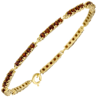 Armband 375 Gelbgold mit 50 Granat Edelsteinen rot