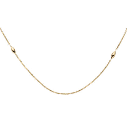 Collier/Ankerkette mit Schmuckovalen 585 Gelbgold 45 cm – Bild 2