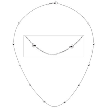 Collier "Herzen" 585 Weißgold 45 cm