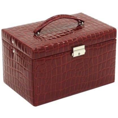 Friedrich Lederwaren Schmuckkoffer "Jolie" rot Caiman-Optik