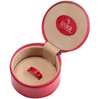 Sacher Schmuckbox "Betsy" Leder rot Kroko-Optik