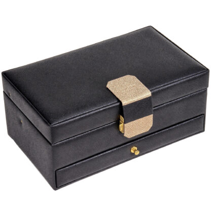 Sacher Schmuckkasten "Saffiano" Lederimitat schwarz/beige – Bild 2