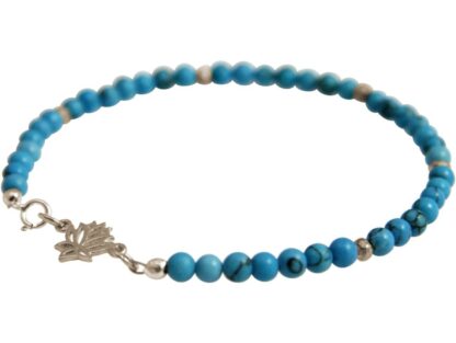 Türkis-Armband mit Anhänger "Lotusblume" 925 Silber – Bild 3