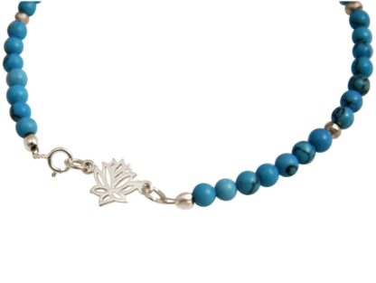 Türkis-Armband mit Anhänger "Lotusblume" 925 Silber – Bild 4