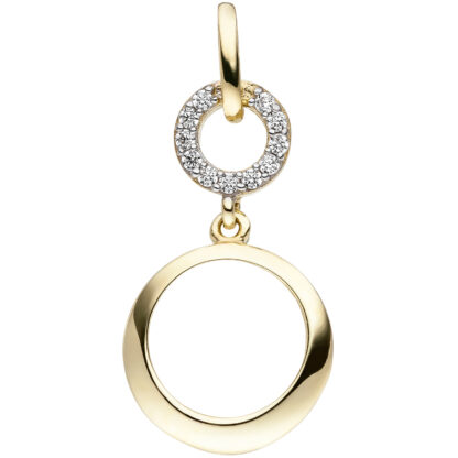Anhänger Ringform 375 Gelbgold mit 11 Zirkonia weiß