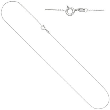 Rund-Ankerkette 333 Weißgold 0,9 mm 45 cm Federringverschluss
