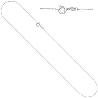 Rund-Ankerkette 585 Weißgold 0,9 mm 40 cm Federringverschluss