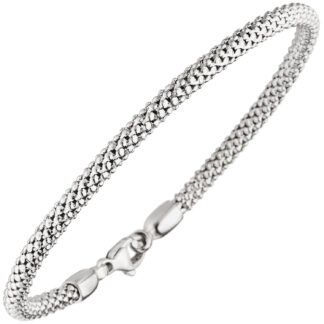 Popcorn-Armband 750 Weißgold 20 cm 3,6 mm