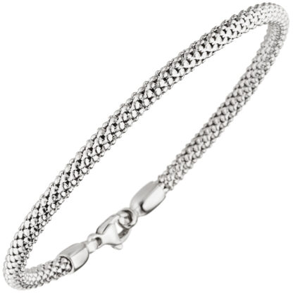 Popcorn-Armband 750 Weißgold 20 cm 3,6 mm