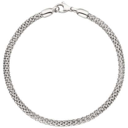 Popcorn-Armband 750 Weißgold 20 cm 3,6 mm – Bild 2