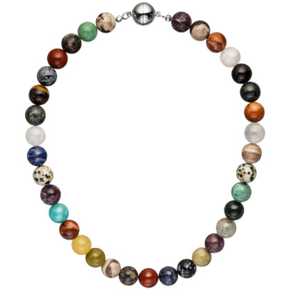 Collier mit Edelsteinen Perlenform multicolor