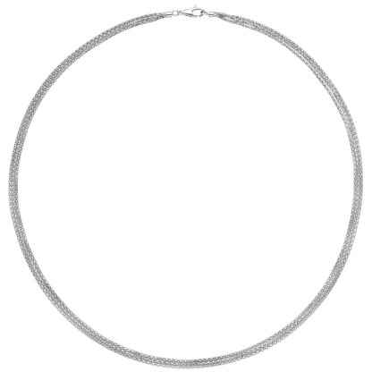 Collier/Popcornkette 3-reihig 750 Weißgold ca. 3,6 mm 45 cm – Bild 2