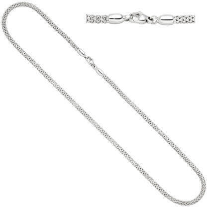 Collier/Popcornkette 750 Weißgold 46 cm 3,6 mm