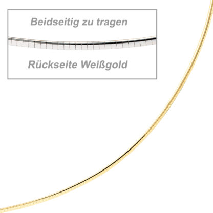 Halsreif 585 Gelb-/Weißgold beidseitig tragbar – Bild 6