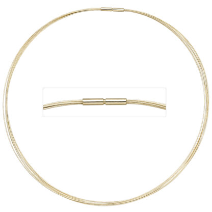 Halsreif 7-reihig 585 Gelbgold 45 cm