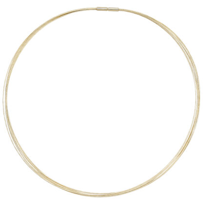 Halsreif 7-reihig 585 Gelbgold 45 cm – Bild 2