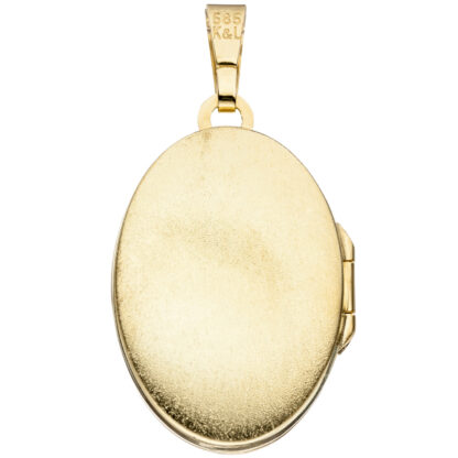 Medaillon oval "Rosen" Camée 585 Gelbgold – Bild 4
