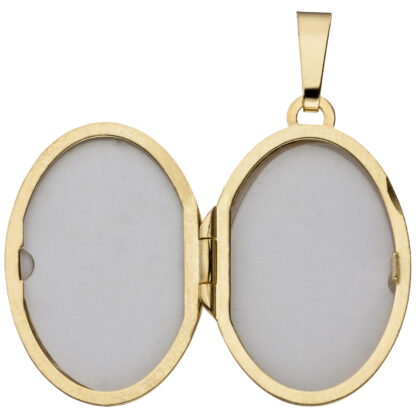 Medaillon oval "Rosen" Camée 585 Gelbgold – Bild 5